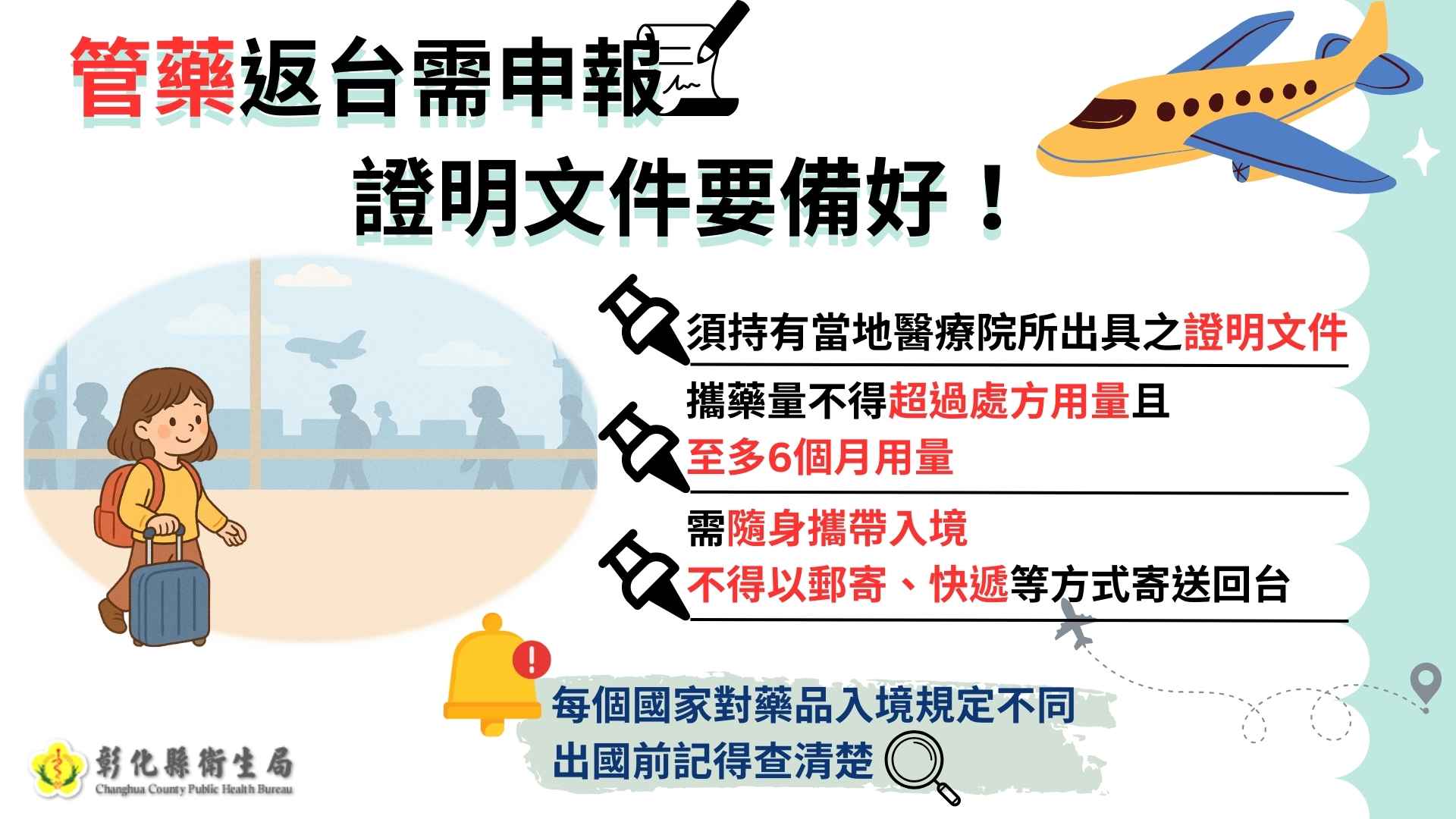 出國、返台攜管藥,沒照規定會出包!