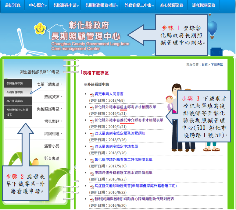 聘僱外籍看護工申審–掛號郵寄求才登記作業流程