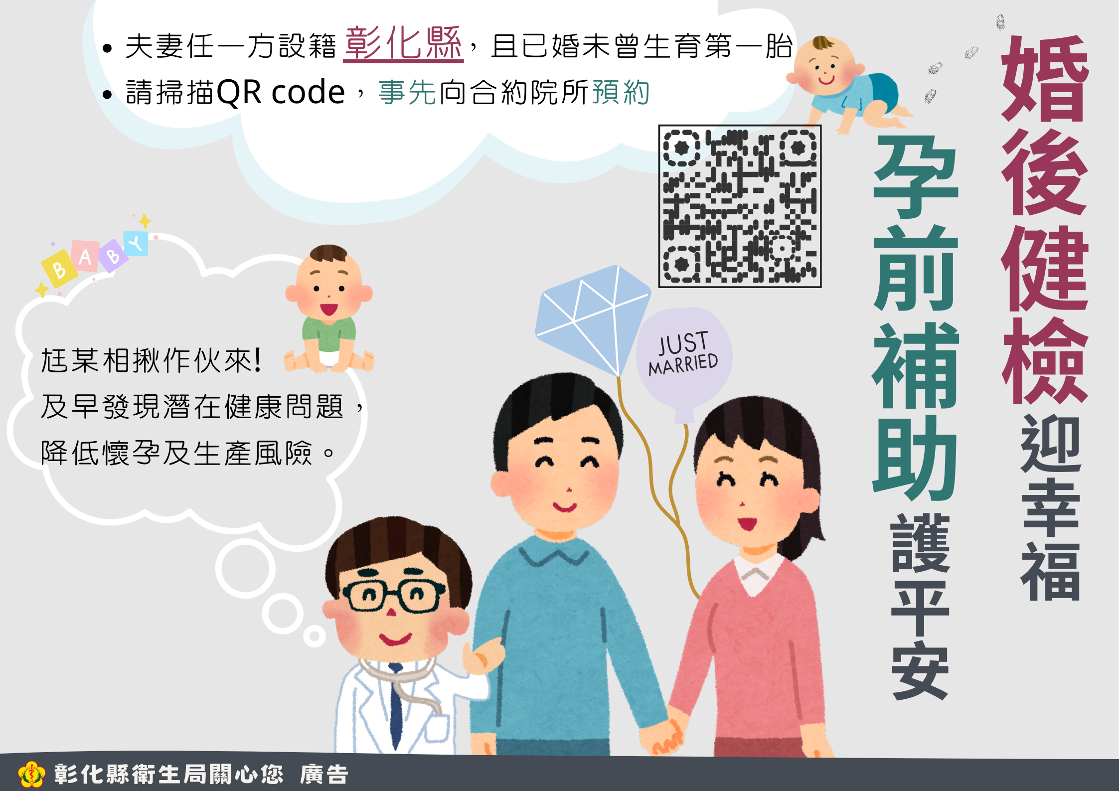 事先洽詢本縣合約醫療院所預約，檢查當日請攜帶身分證及健保卡，補助費用將由醫療院所逕向彰化縣衛生局申領。