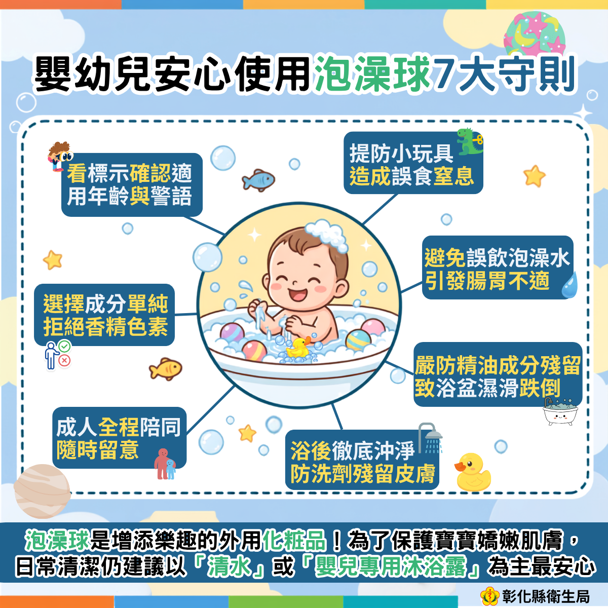 嬰幼兒安心使用泡澡球7大守則-圖片1
