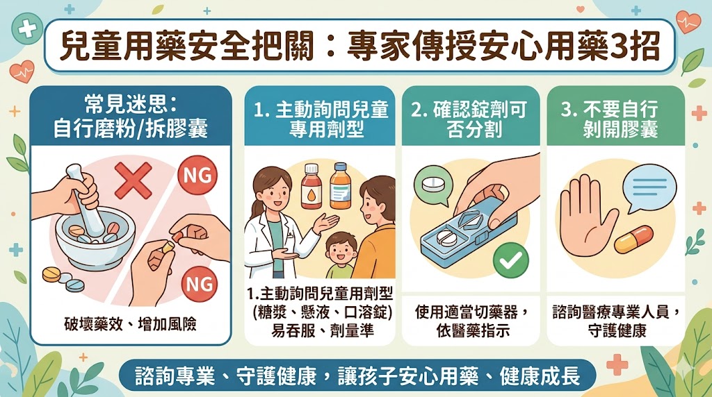 兒童用藥安全把關：破解磨粉迷思，專家傳授安心用藥 3 招-圖片1