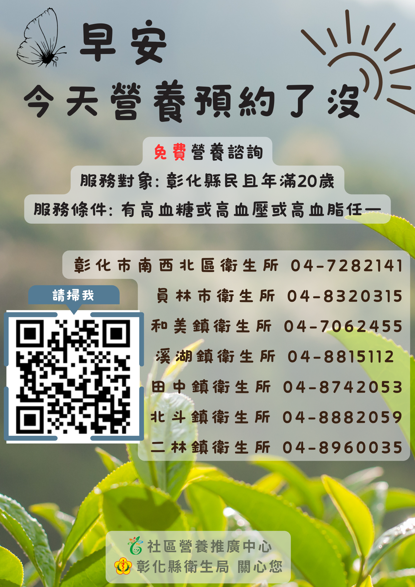 今天營養預約了沒