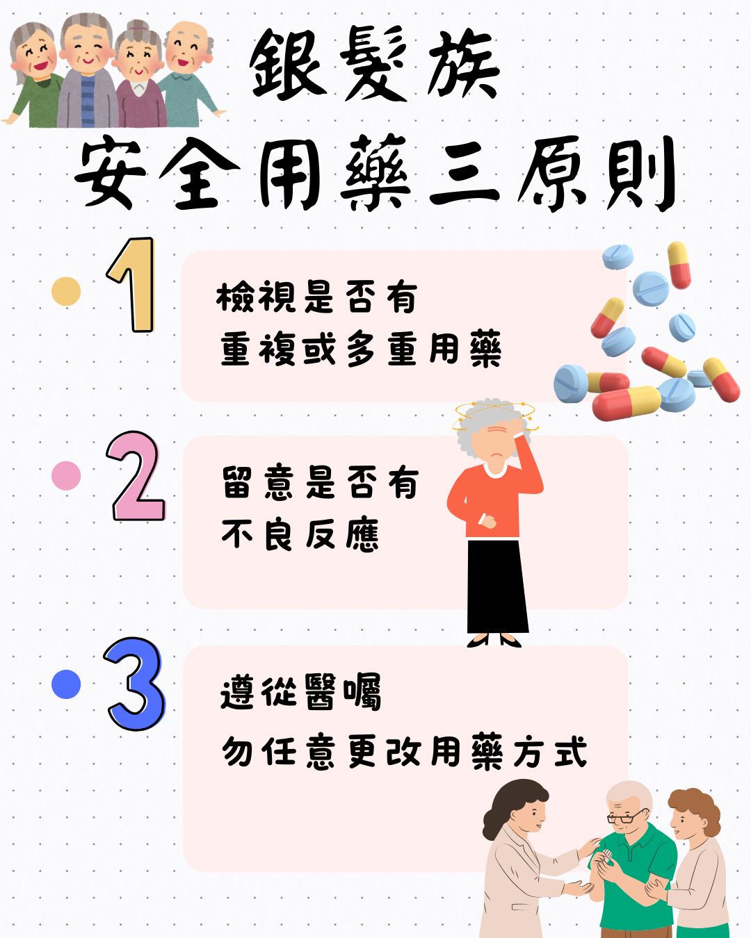 銀髮族安全用藥三原則-圖片1