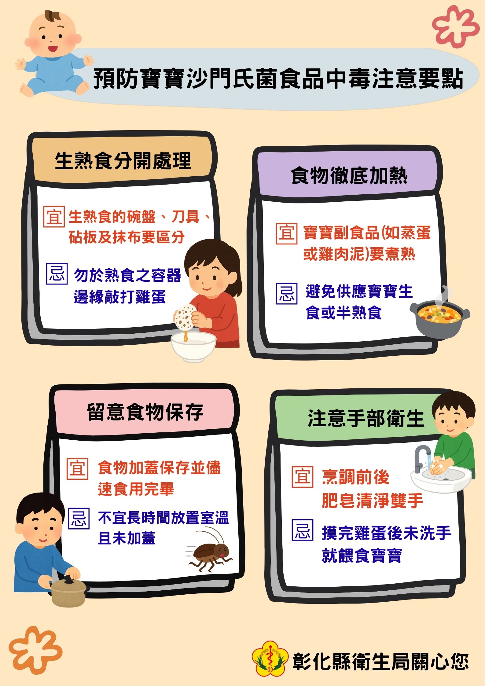 連日高溫，衛生局教您預防寶寶沙門氏菌食品中毒-圖片1