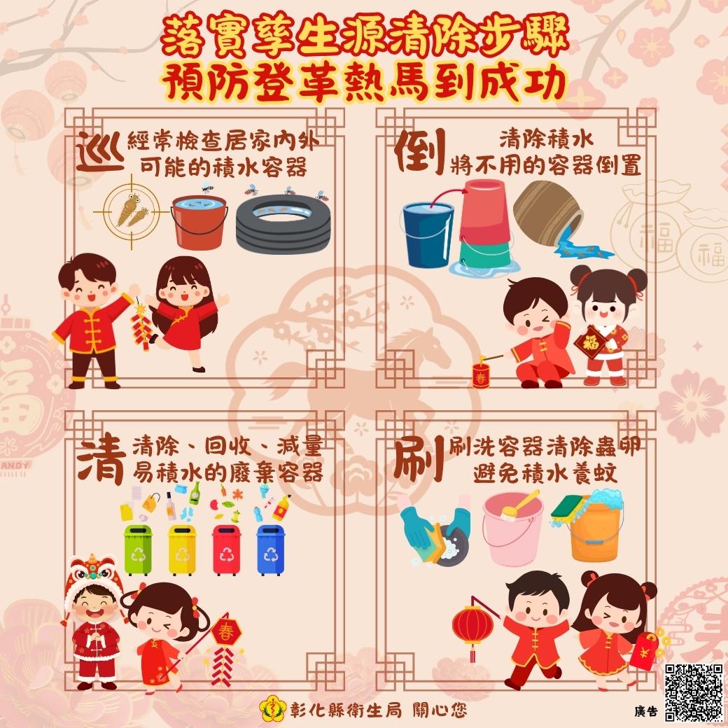 落實孳生源清除步驟 預防登革熱馬到成功-圖片1