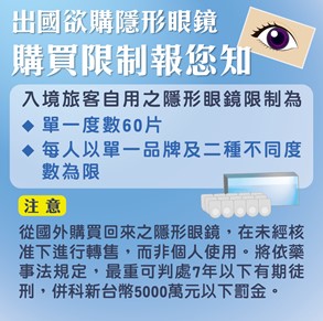 代購隱形眼鏡,違者重罰。