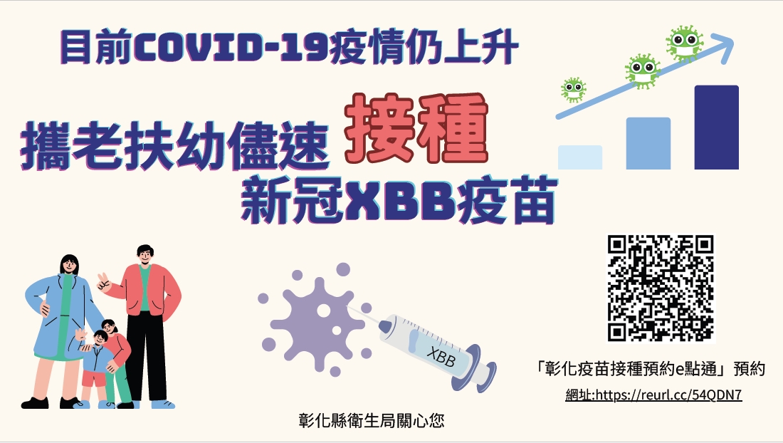 近期新冠疫情仍上升且人群活動增加，呼籲民眾扶老攜幼儘速接種疫新冠XBB疫苗