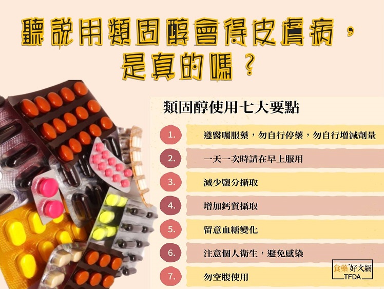 聽說使用類固醇會得皮膚病，是真的嗎？