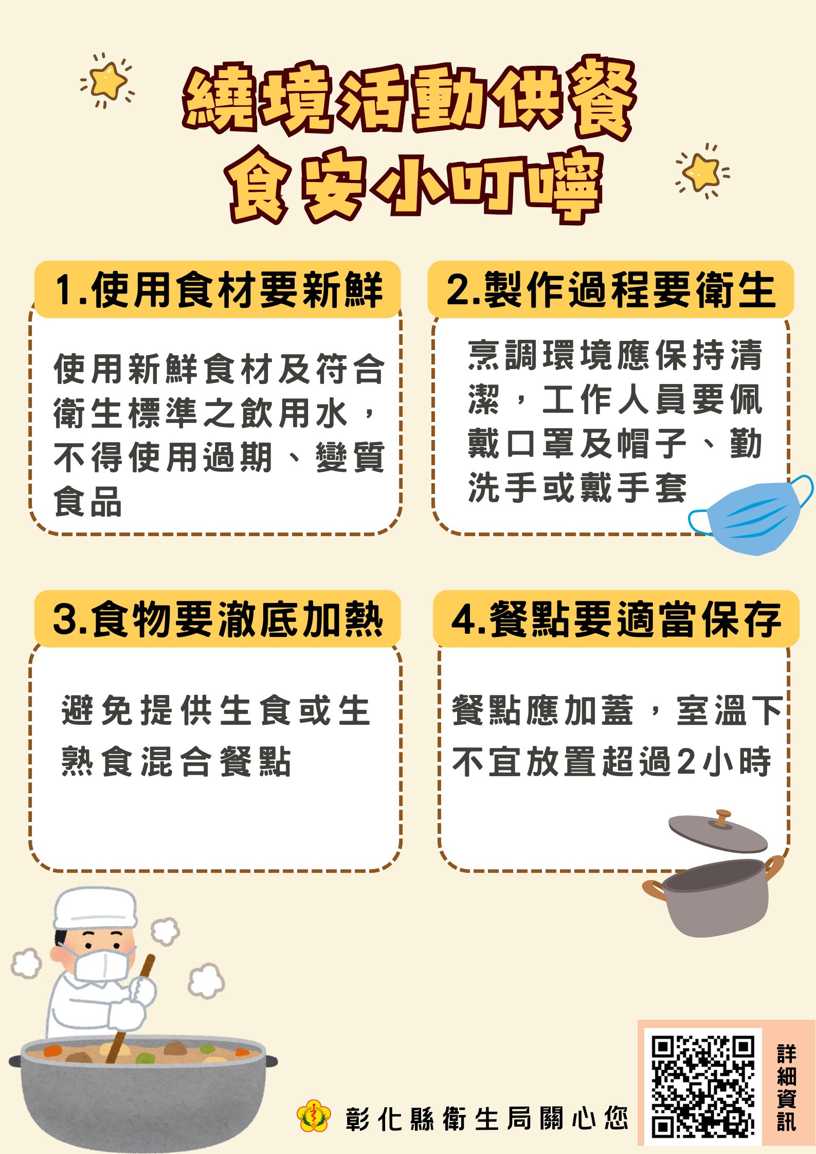媽祖繞境活動將至,彰化縣衛生局提醒製備餐點,注意食品衛生安全-圖片1