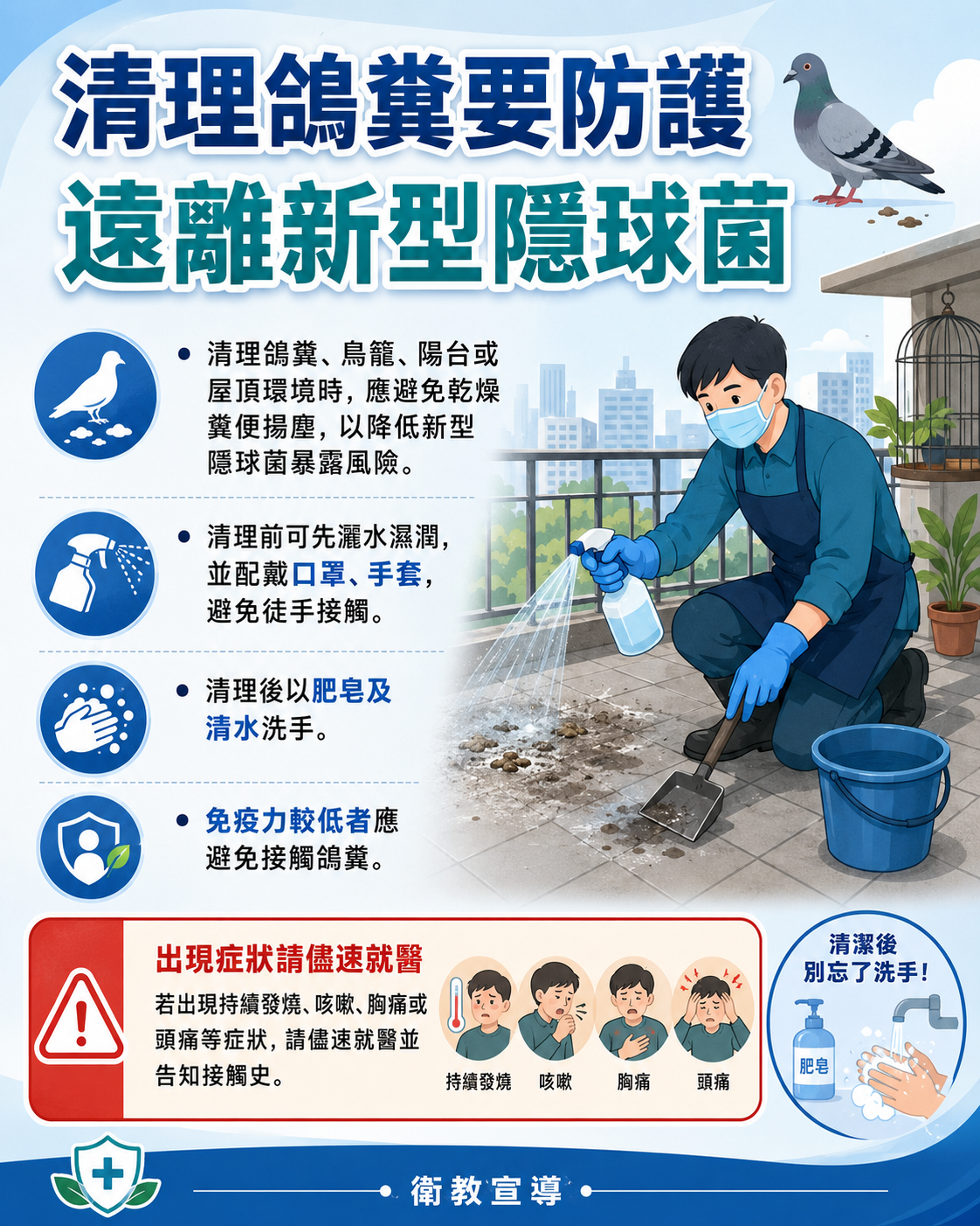 清理鴿舍要防護，遠離新型隱球菌-圖片1
