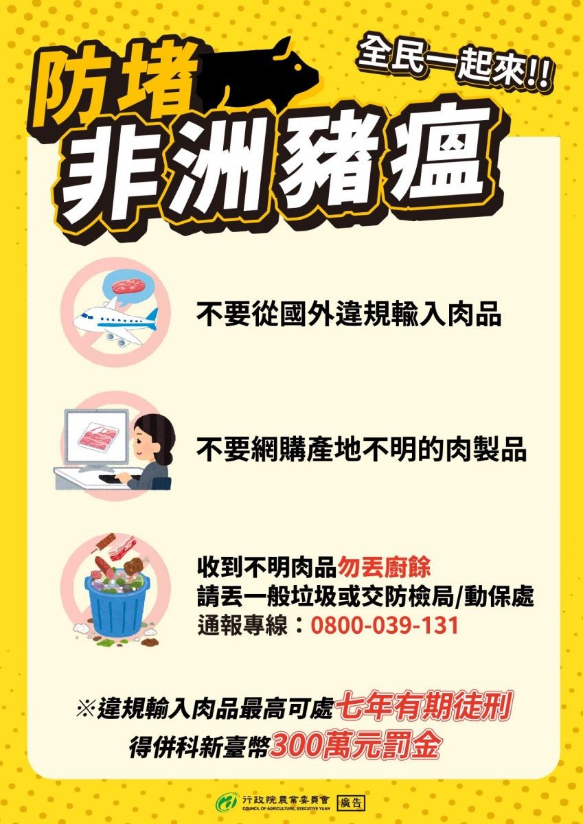入境莫再帶豬肉製品,保荷包、顧食安
