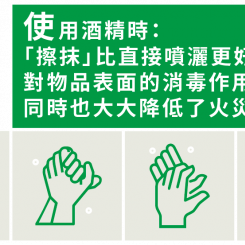 酒精消毒抹比噴更有效
