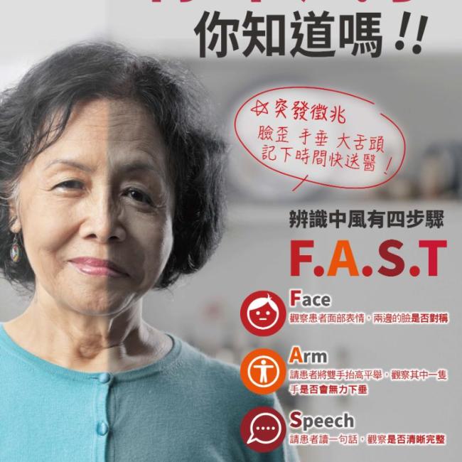 辨識腦中風FAST口訣