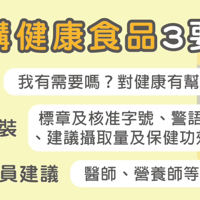 健康食品怎麼挑？跟著食藥署停！看！聽！