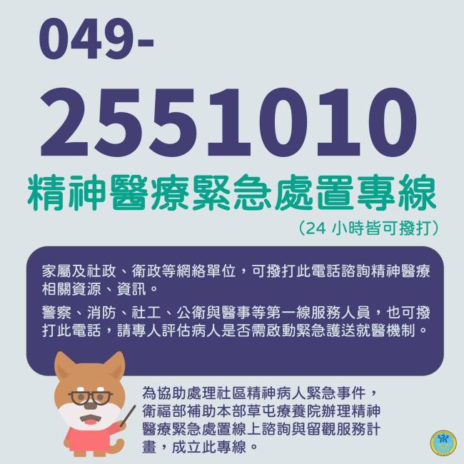 社區精神病人急性發作,緊急專線神救援-精神醫療緊急處置專線