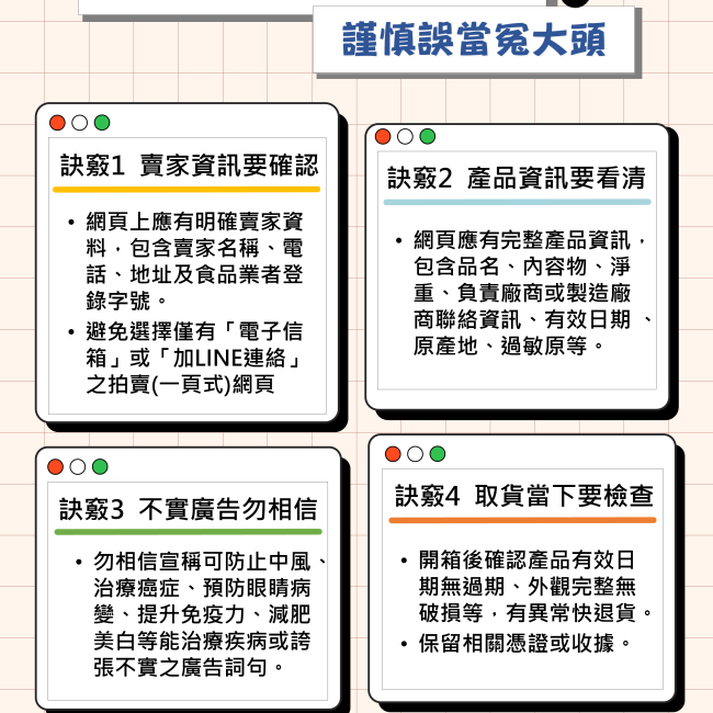 網購食品有訣竅,謹慎誤當冤大頭
