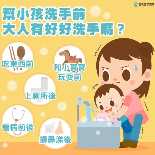 幫小孩洗手前大人有好好洗手嗎？