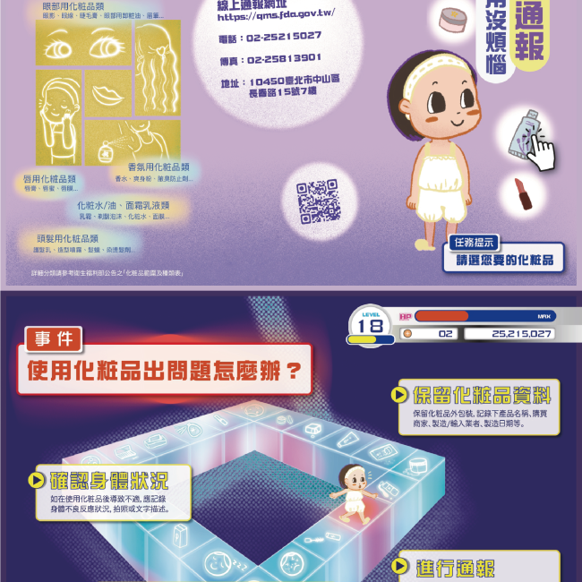 化粧品通報,安全使用沒煩惱。
