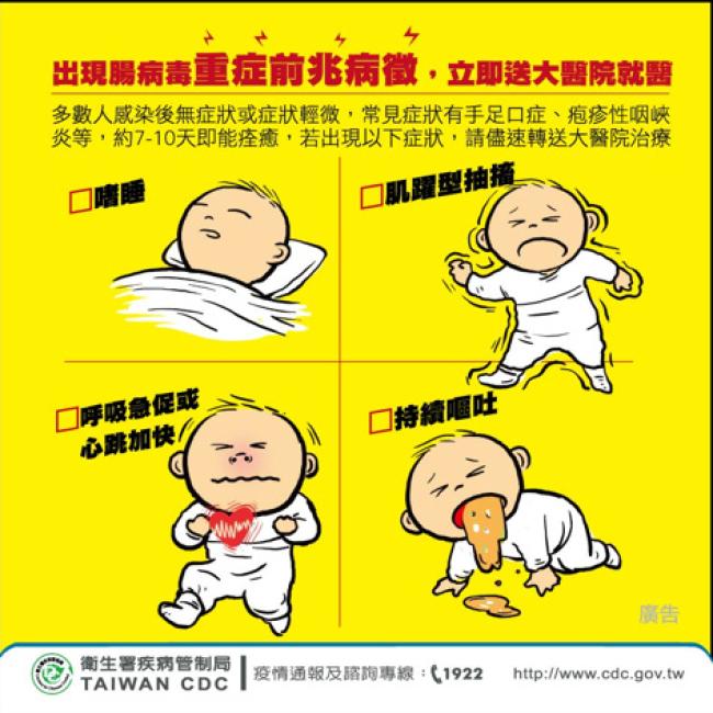 腸病毒重症前兆病徵