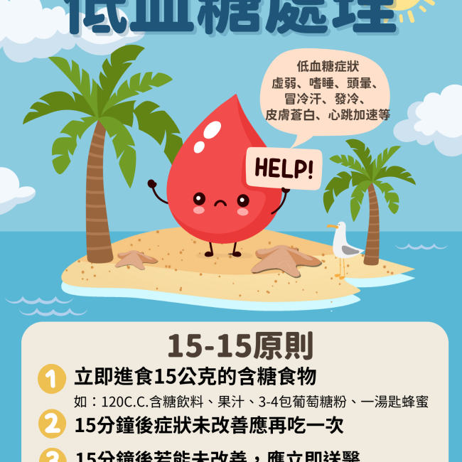 學會15-15法則,遠離低血糖危機