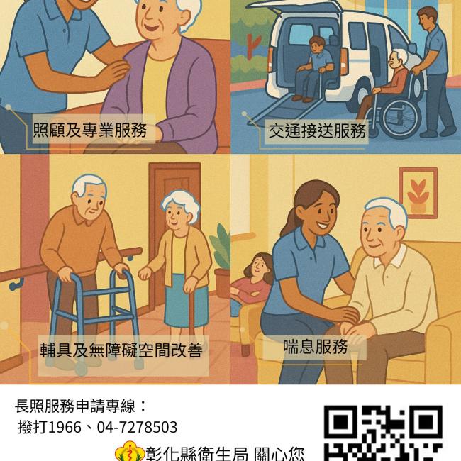 長照2.0四大服務面向，全面關懷長者的生活！