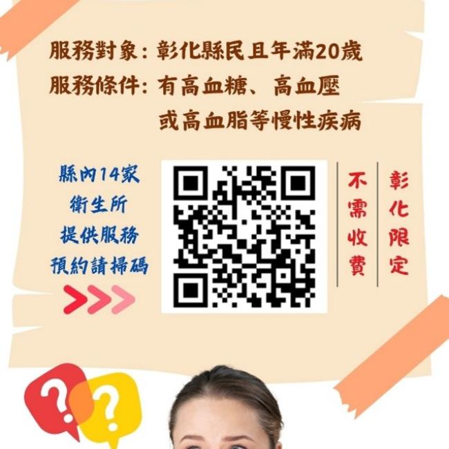 營養師幫助您飲食控制非難事! 此為彰化縣免費營養諮詢預約宣傳海報