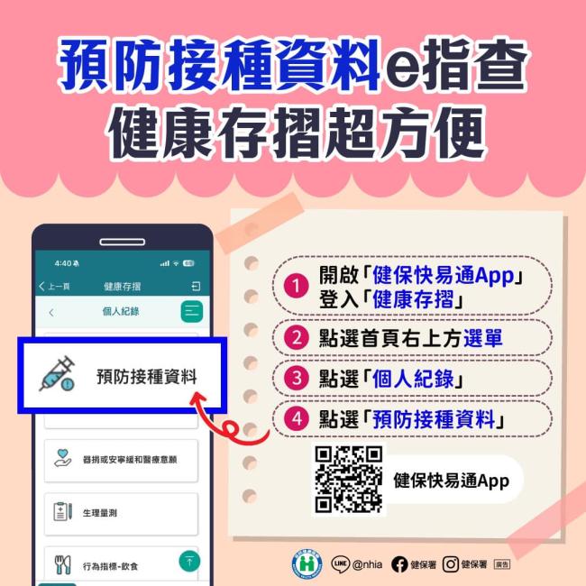 預防接種資料e指查 健康存摺超方便