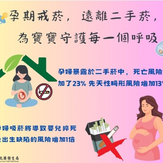 【孕期戒菸，遠離二手菸，為寶寶守護每一個呼吸!】