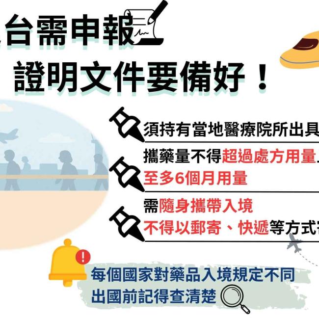 出國、返台攜管藥,沒照規定會出包!