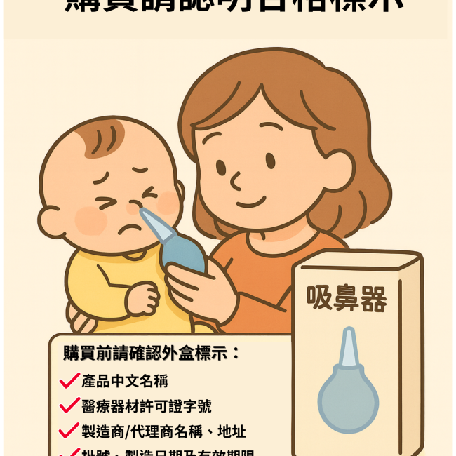 「吸鼻器」屬醫療器材，購買請認明合格標示