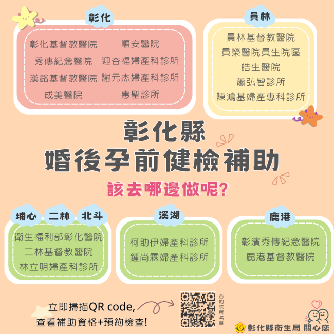 ✨ 彰化縣婚後孕前健檢補助 ✨ ✨ 彰化縣婚後孕前健檢補助 ✨