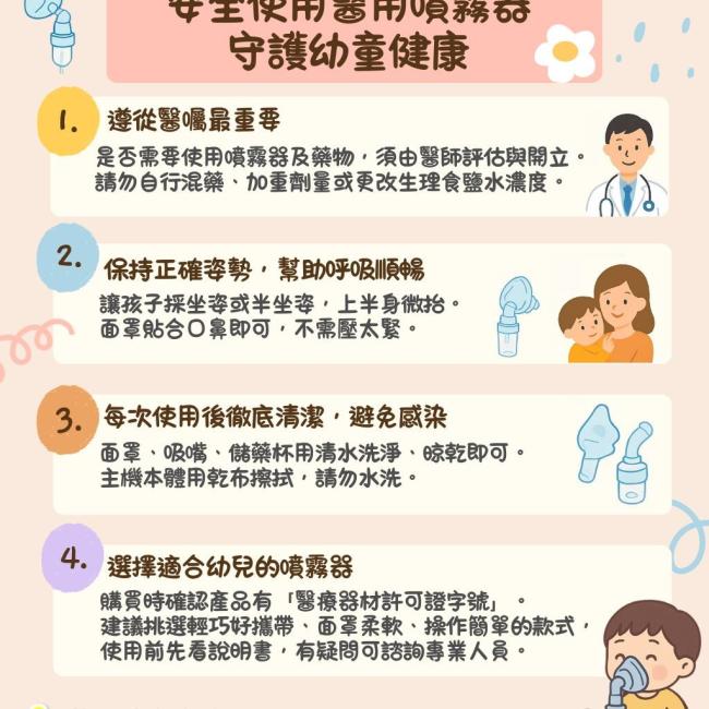 安全使用醫用噴霧器，守護幼童健康