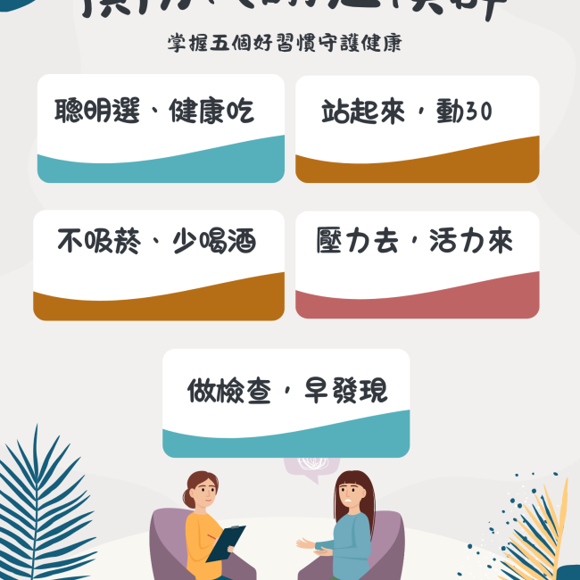 掌握5個好習慣，預防代謝症候群