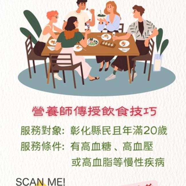 這是一張宣導彰化縣免費營養諮詢服務的海報