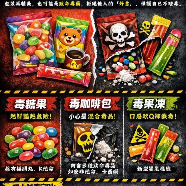 新興毒品無所不在，小心來路不明的零食！