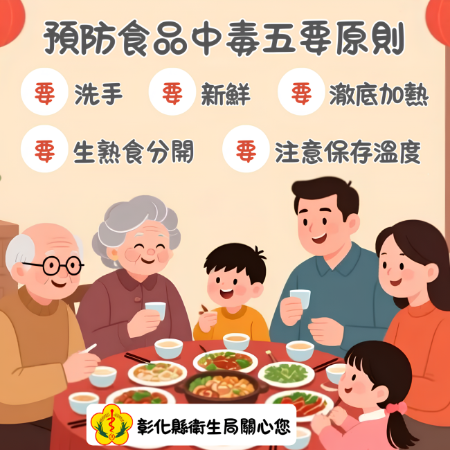 歡慶新春闔家圍爐，落實「五要」護食安