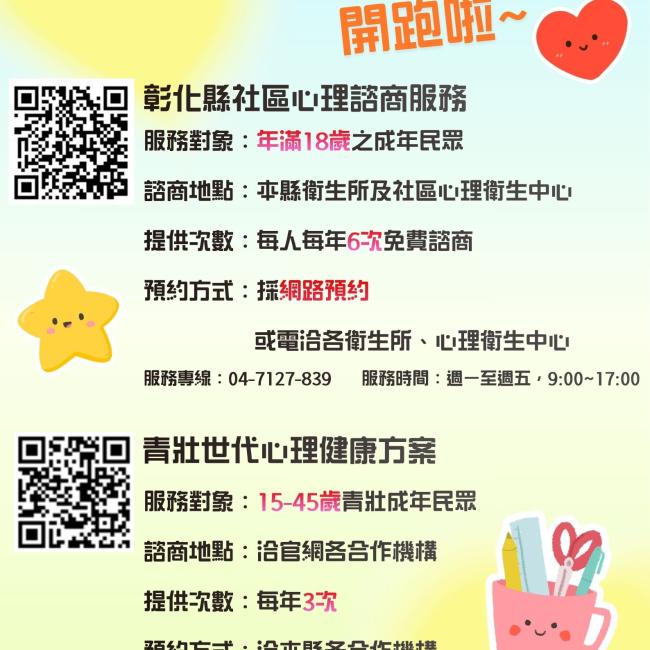 2026年彰化縣社區心理諮商資源