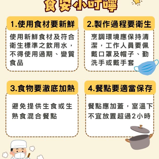 媽祖繞境活動將至，彰化縣衛生局提醒製備餐點，注意食品衛生安全