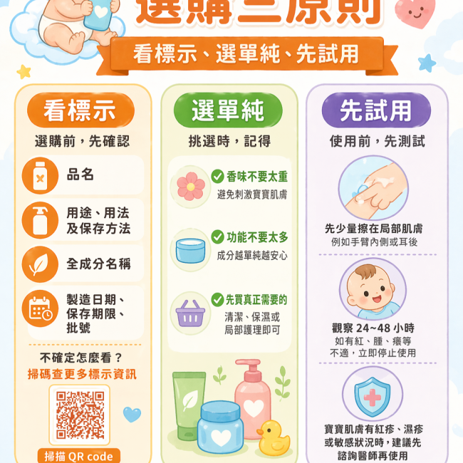 嬰兒化粧品選購三原則