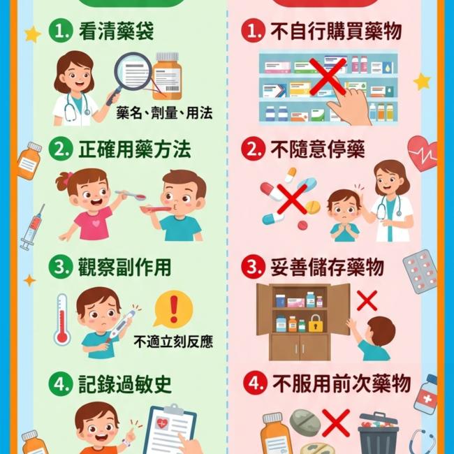 兒童用藥，五要五不