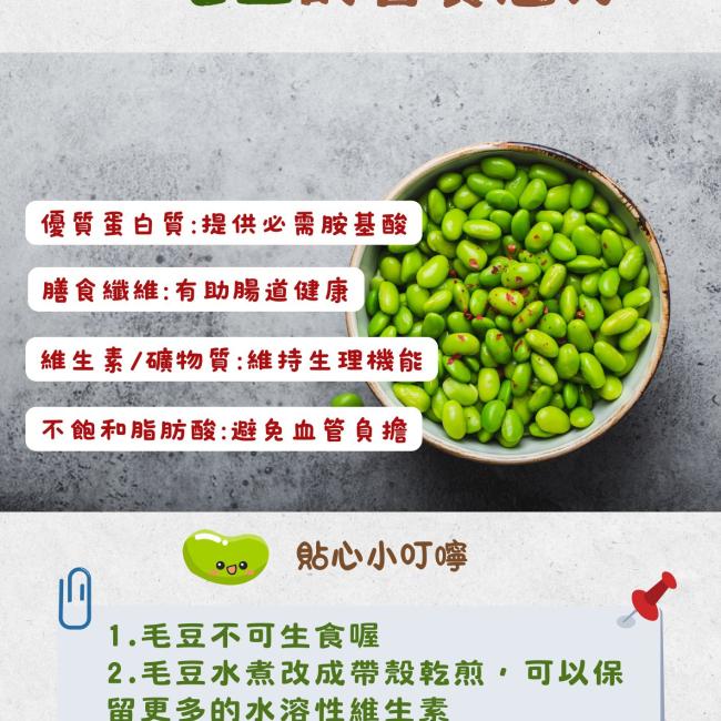 這是介紹毛豆營養的衛教海報