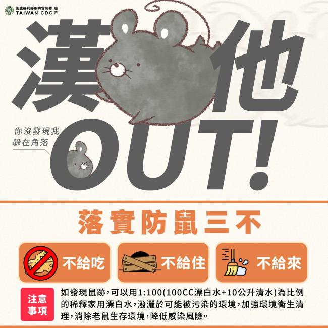 預防漢他病毒落實「不讓鼠來、不讓鼠住、不讓鼠吃」「三不」原則