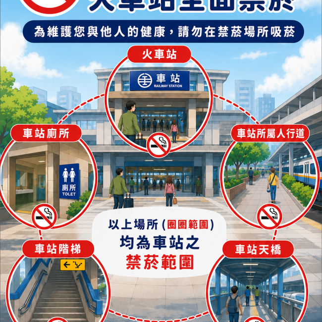 火車站全面禁止吸菸