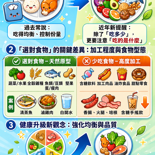從吃得均衡到選對食物，慢性病防治的新飲食觀念