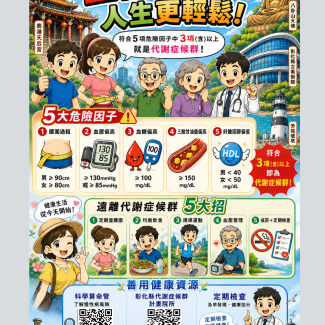 30歲開始，就是健康管理的黃金期！ 彰化縣衛生局提醒善用免費健康資源