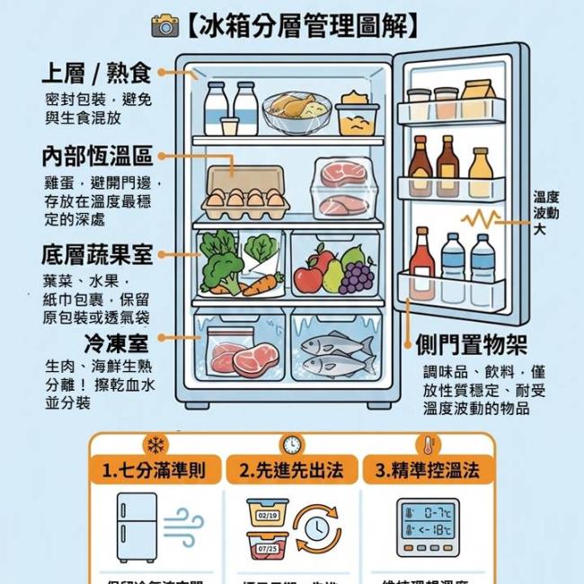 善用冰箱分層分類  輕鬆守護食安