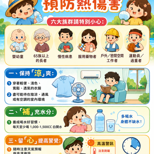 【掌握「涼補心」，預防熱傷害！】