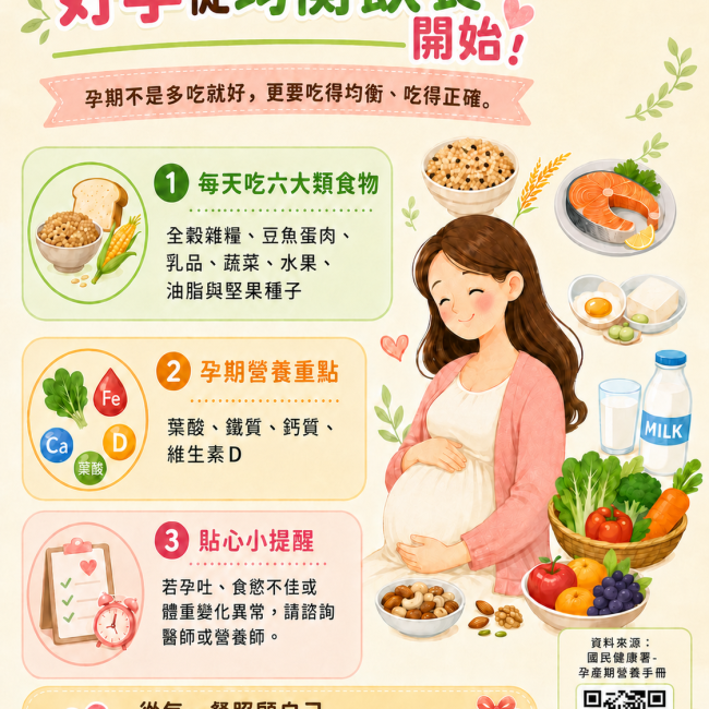 好孕從均衡飲食開始，媽媽寶寶都健康