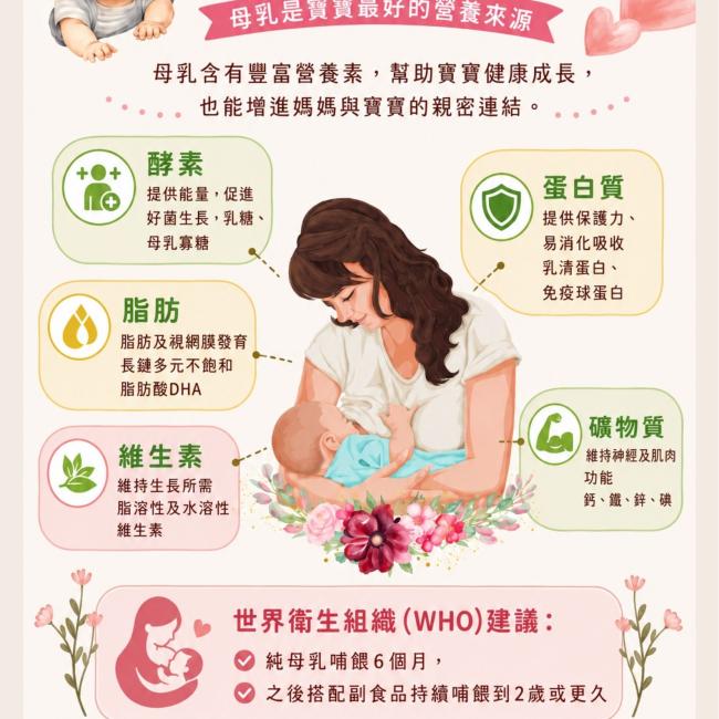 這是一張宣傳母乳營養的海報