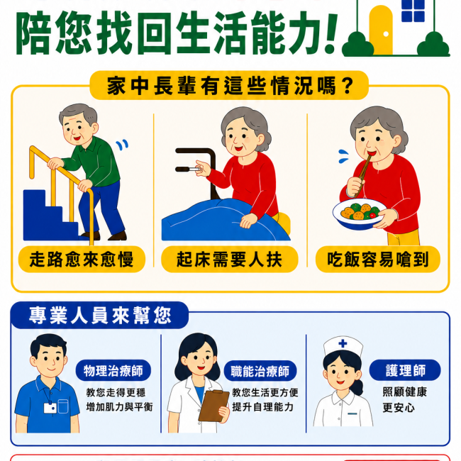 【長照3.0】專業到府，陪您找回自主生活力！